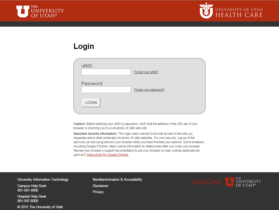 Screenshot of new login page