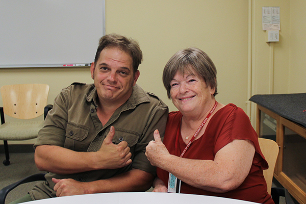 Sylvia Norris [right] and son John Norris [left]