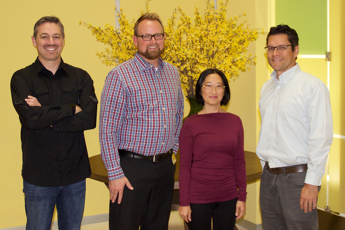 From left: Risk Analyst Casey Wilson, Associate Director Greg Nance, GRC Analyst Lana Xaochay, and Risk Analyst Rudy Matthes.