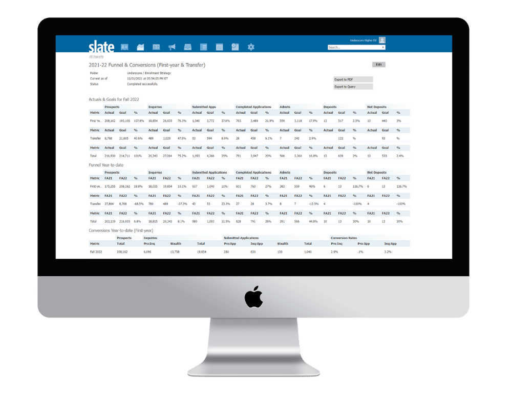 The Slate CRM user interface. Image courtesy of Carnegie Dartlet LLC.