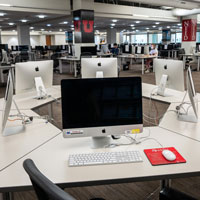 The Knowledge Commons computer lab inside Marriott Library.