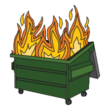 A dumpster fire