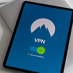 Tablet connected to VPN