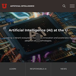 Screenshot of the ai.utah.edu website homepage.