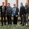 UIT veterans, from left: Jonzy, security analyst (ISO); Dan Bowden, Chief Information Security Officer (ISO); Brandon Gresham, web software developer (CIS); Cody Hudson, systems administrator (HSC); Brett Puzey, installation manager (TLT); Joshua Linsdey, technician (TLT); Nicholas Kaneshiro, technician (TLT)