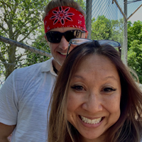 Kim Tanner (USS), foreground, takes a selfie with Jason Moeller (USS). (Photo by Kim Tanner)