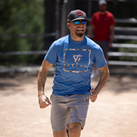 Matt Leatham (SPS) during the kickball game. (Photo by Thanh Nguyen)